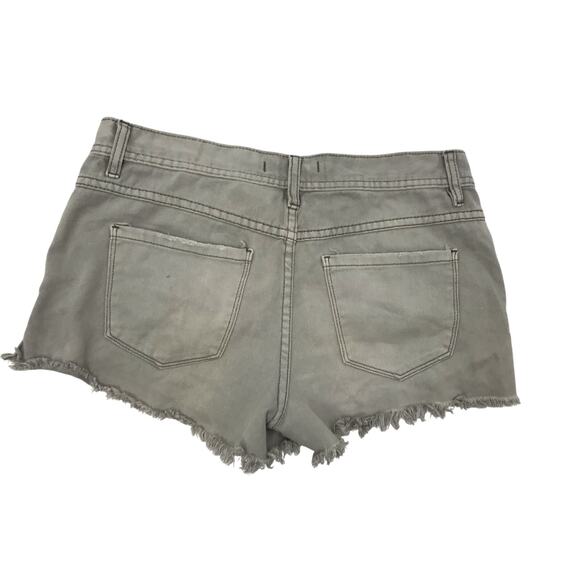 Free People Gray Distressed Denim Cut Off Jean Shorts 27 Button Fly - Picture 7 of 8